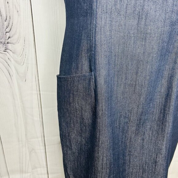 Jessica Simpson Womens Denim Shift Dress Sleeveless Sz 10 Grommet Detail - Picture 5 of 11